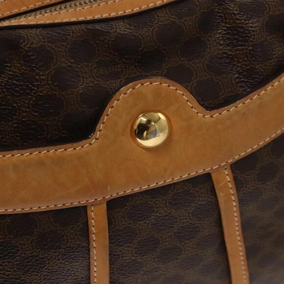 CELINE Macadam Canvas Shoulder Bag PVC Leather Brown Gold Auth 117957 - Picture 14 of 16